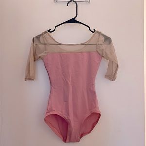 Ballet leotard with nude mesh